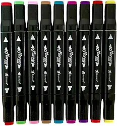 Kit 24 Marcador Permanente 2 Pontas Bismark Escolha as Cores