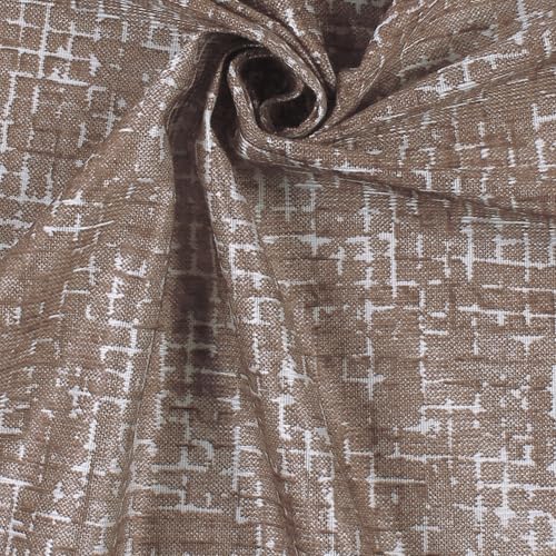 Image of Curtain Door - Raga Semi Transparent Curtains 7 Feet Door Curtains for Home and Kitichen |Texture| Mudy Brown | Polyester, Pack of 10