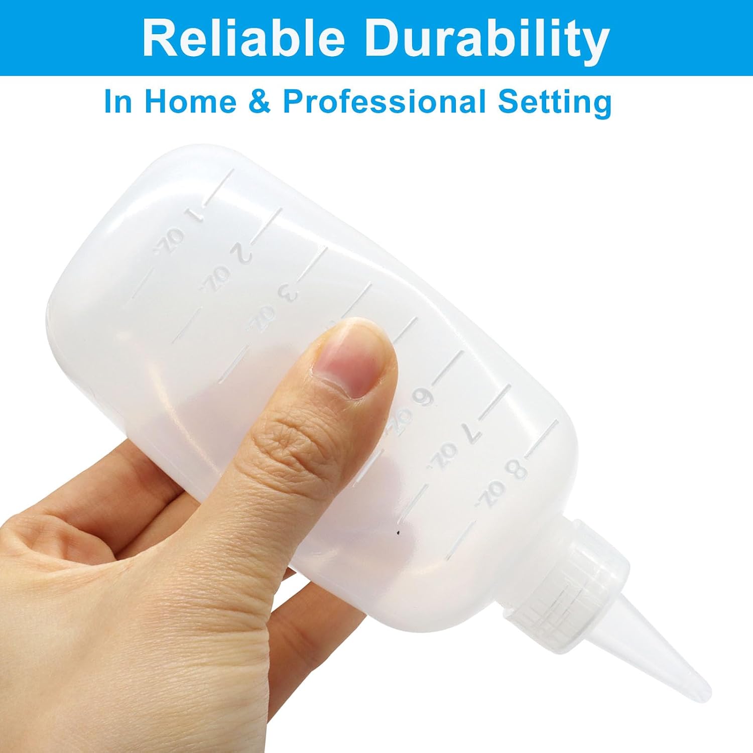 8 Oz Plastic Squeeze Bottles, 8 Pcs Clear