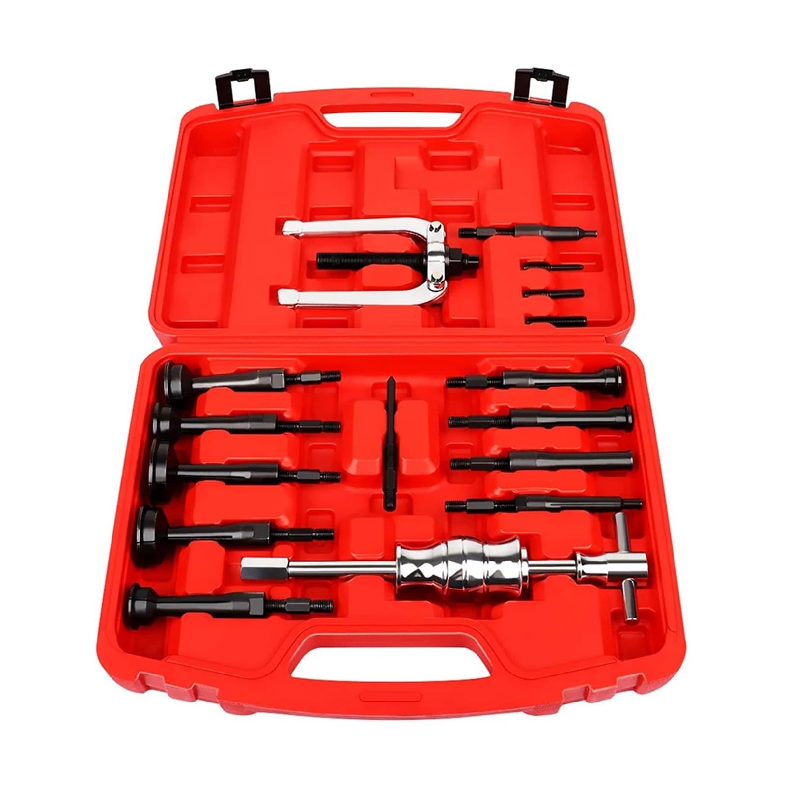 Juego de Extractor de sello y carrera de rodamiento de mandril con orificio ciego, juego de herramientas de extracción de cojinete de inserción Extractor de volante motor Extractor de volante