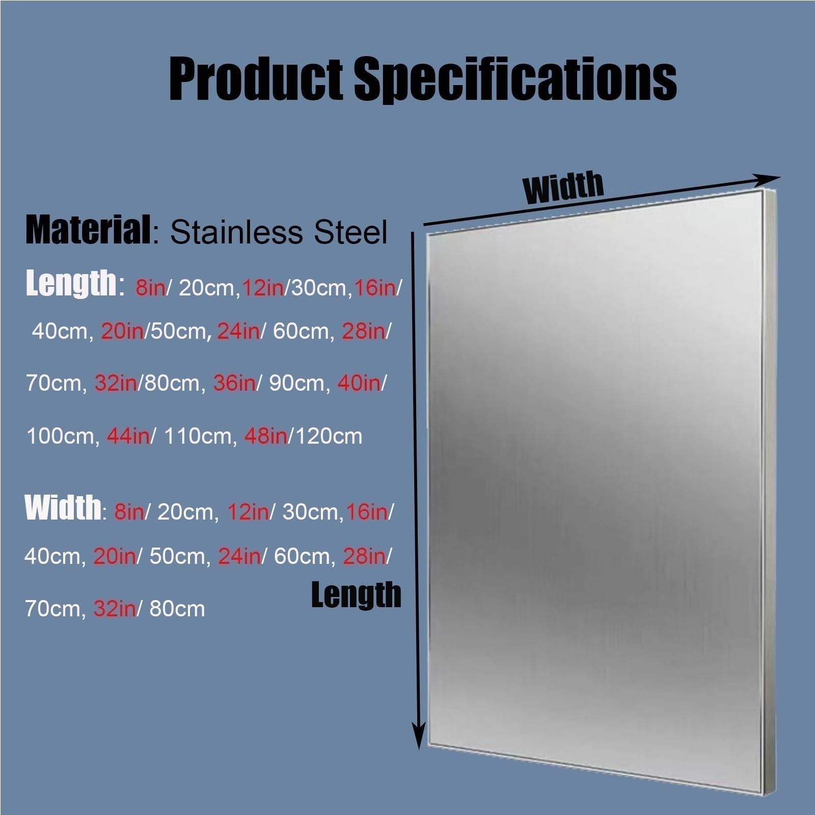 Hitzeschild aus Edelstahl für die Wand, 111,8 x 61 cm, Schutzgitter für Elektroherde, Öfen und Mikrowellen, langlebiger Hitzeschutz von StoveOven