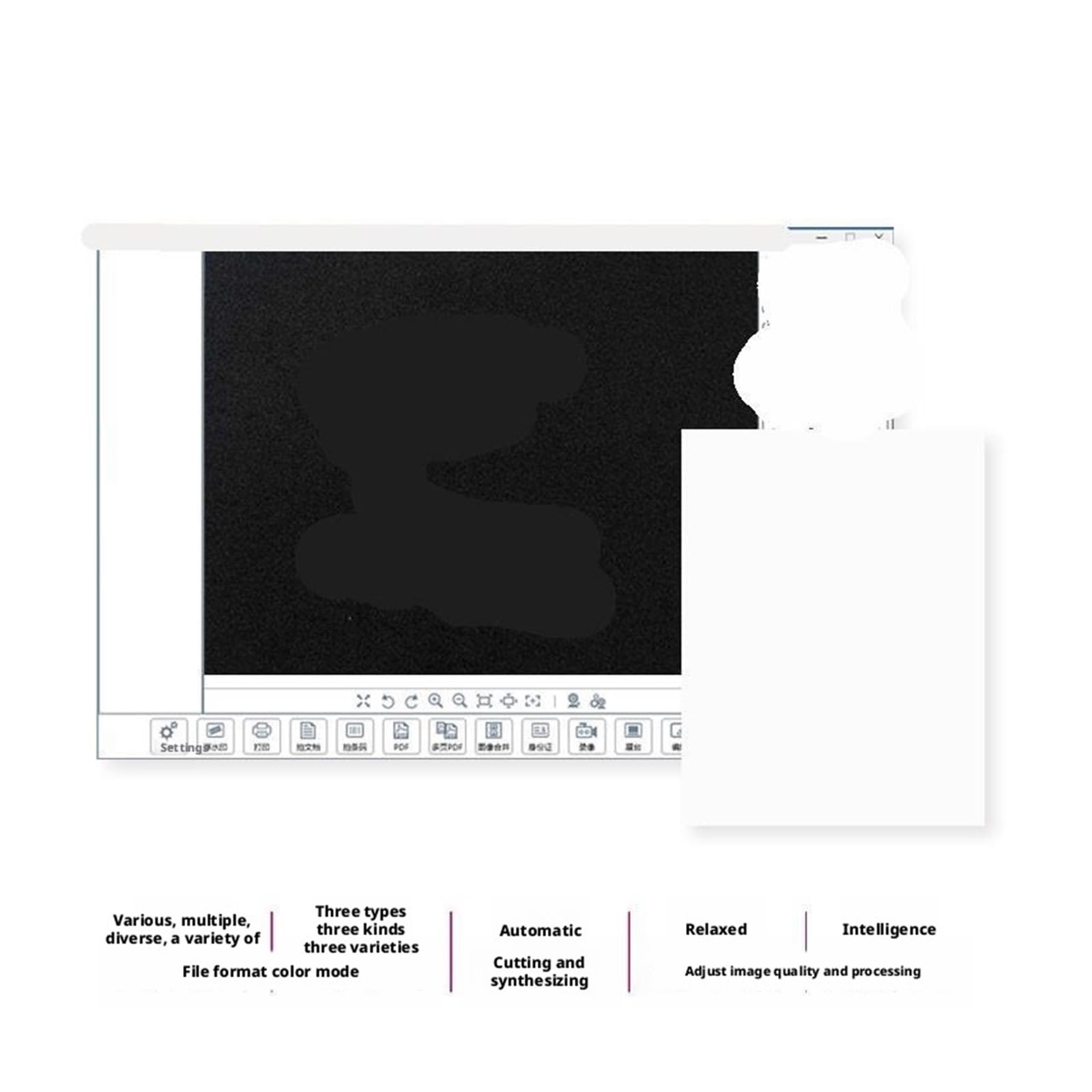 Scanner per documenti, Scanner for documenti A4 HD da 12 MP for archiviazione in ufficio e uso multimediale - Luce di riempimento LED USB plug-and-play