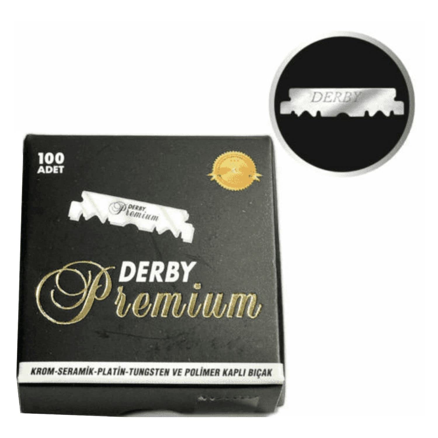 Derby Premium Single Edge Razor Blades with Polymer-Coated Edges