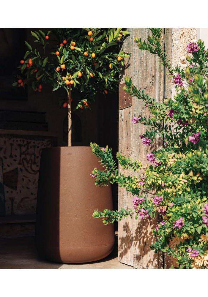 Decor Space Vaso "Goccia" struttura in polietilene per esterno da giardino (Bianco)