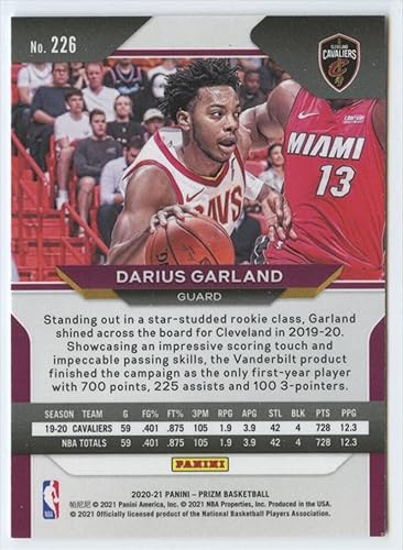 Miniatura 2 de Basketball Trading Card NBA 2020-21 Panini Prizm #226 Darius Garland NM Near Mint Cavaliers
