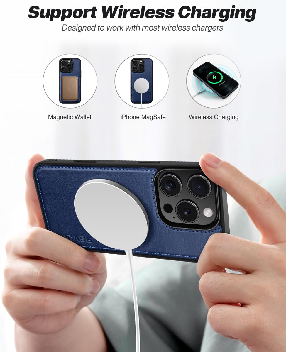 OCASE for iPhone 16 Pro Case, Detachable 2 in 1 PU Leather Wallet Case with RFID Blocking, Wireless Charging, Card Holders - Image 4