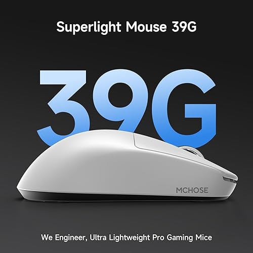 Miniatura 8 de MCHOSE L7 Pro+ - Mouse inalámbrico para juegos, mouse ultraligero con 26K DPI, 650 IPS, frecuencia de sondeo de 8K, interruptor óptico, 7 botones
