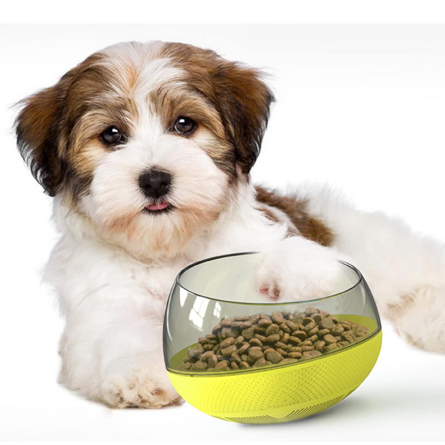 emily pets Dog Slow Feeder Bowl Pet Supplies Elevated Edge Slow Food Dog Bowl Stand Space Capsule Pet Shake Food Bowl Fun Interactive Tumbler No Spill Tumbler Roly Poly Maze Puzzle Dog Bowl(Yellow) (B08PF9VDGS) Amazon Price History, Amazon Price Tracker