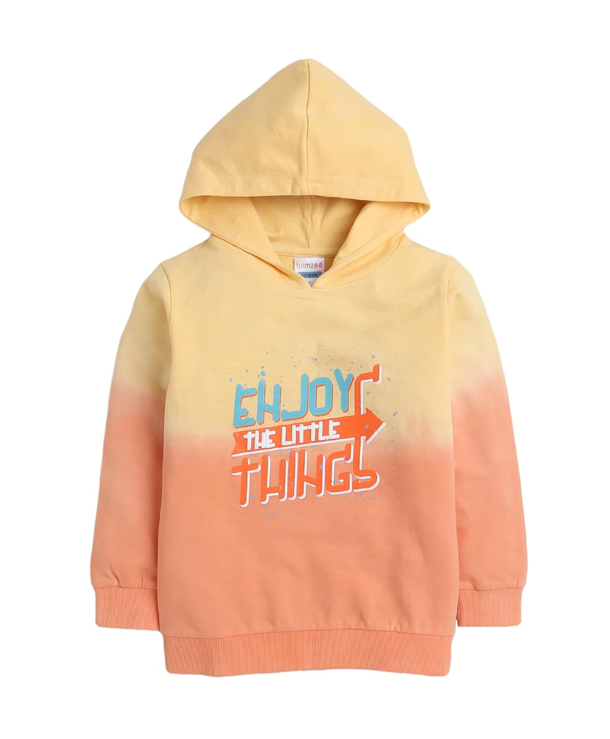 BUMZEE Orange & Yellow Boys Full Sleeves Cotton Hooded Sweatshirt (Peb9779) BUMZEE Orange & Yellow Boys Full Sleeves Cotton Hooded Sweatshirt (Peb9779)