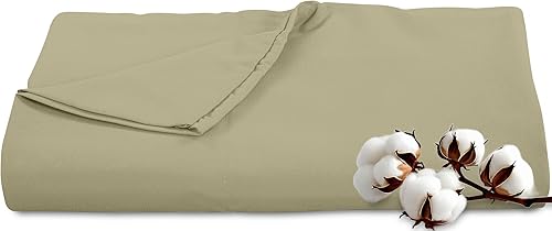 Royale Linen Sábana encimera de 300 hilos de 100 % algodón peinado de fibras largas, súper suave, sábana superior  Sábana encimera de tamaño Queen