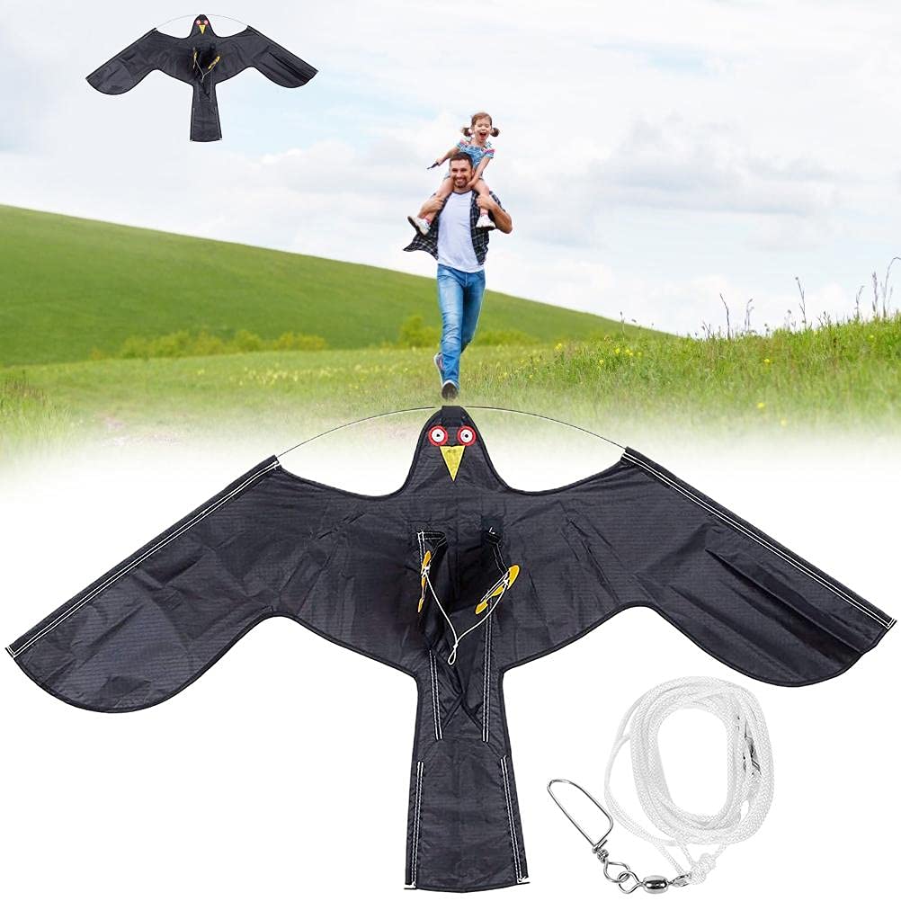 AkemaioBird Repelling Eagle Kite,Birds Scarer Repeller Bird Repelling Eagle Kite for Gardens Orchards Fish Ponds Simulation Flying Hawk Kite