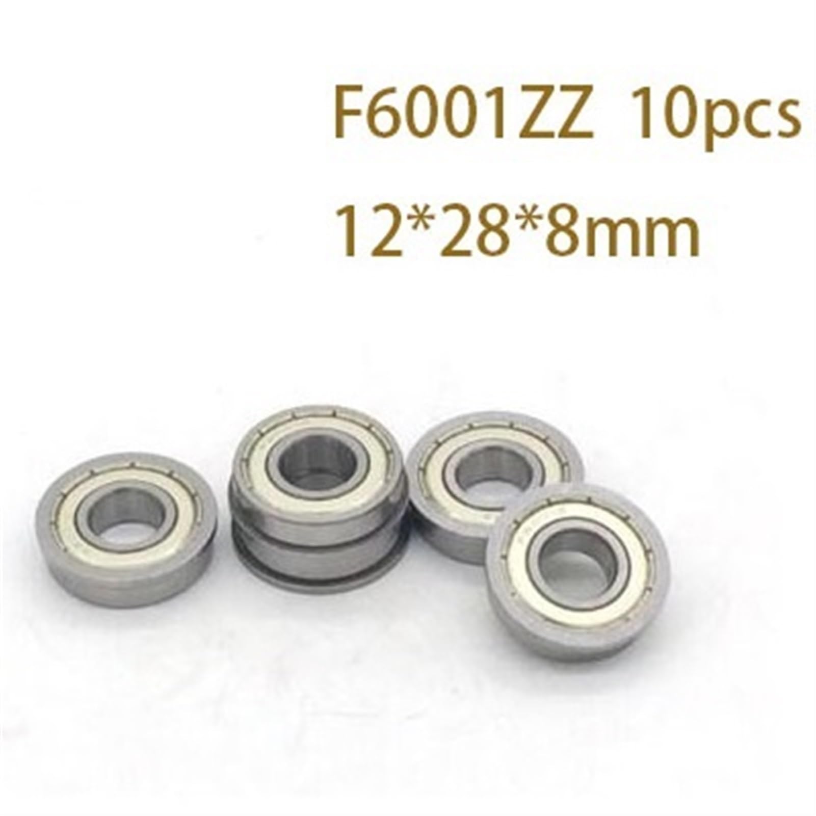 Cuscinetti a sfere a gola profonda 10 pezzi F6001ZZ ABEC-1 cuscinetti a sfere a gola profonda flangiati con flangia 12x28x8mm