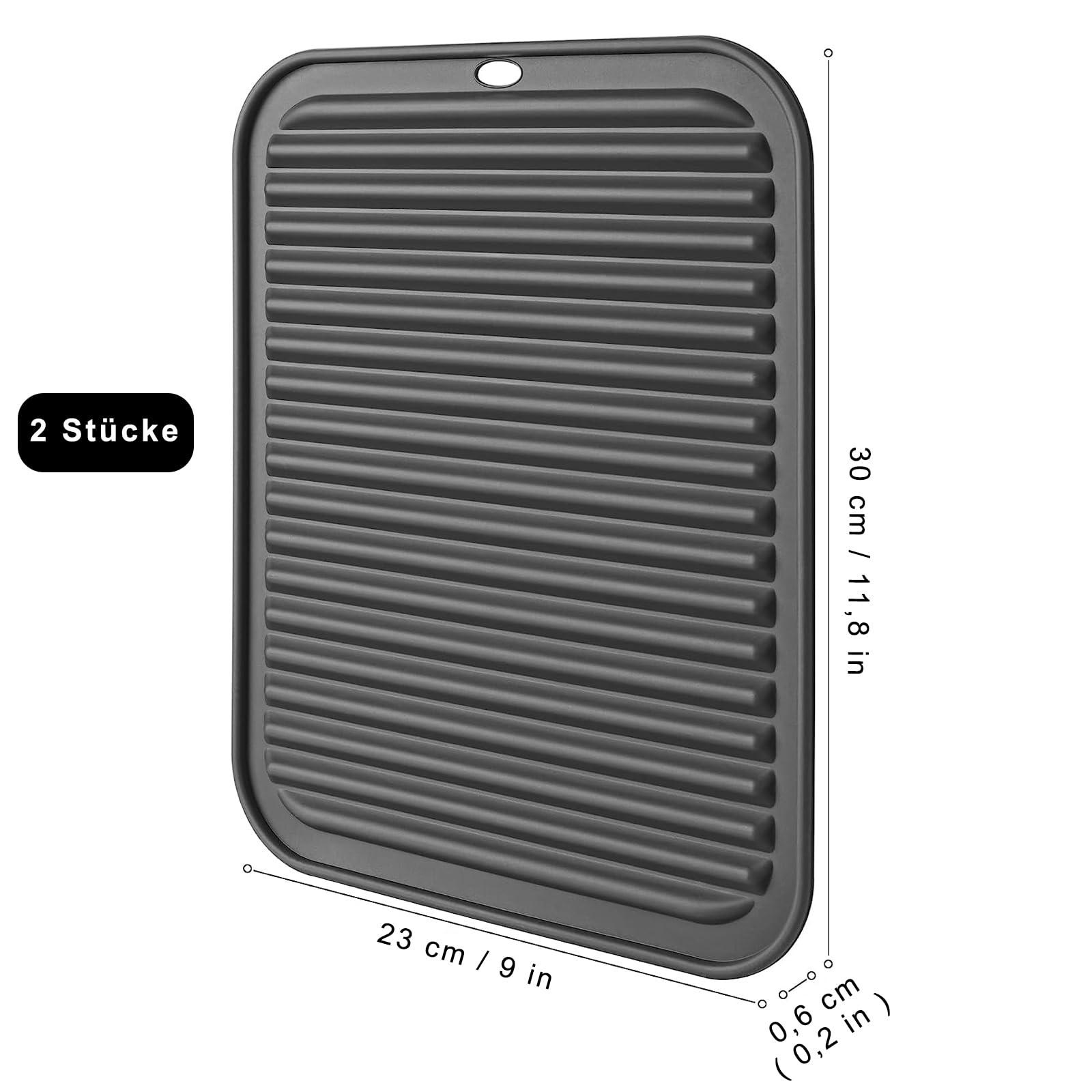 Tapis D'égouttement En Silicone - 30 × 23 Cm - Résistant à La Chaleur