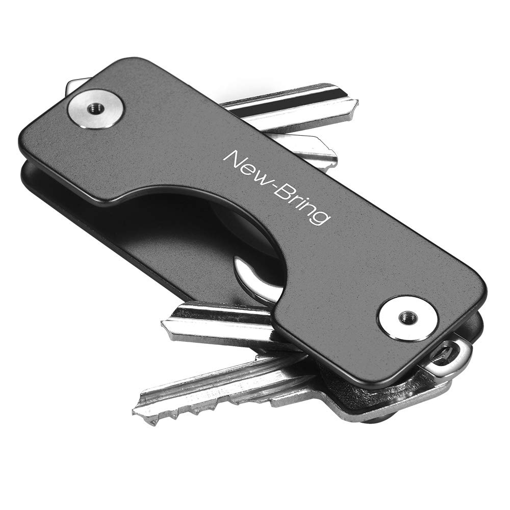 NEW-BRING | G2 Compact Metal Key Holder Keychain Organizer (Black)