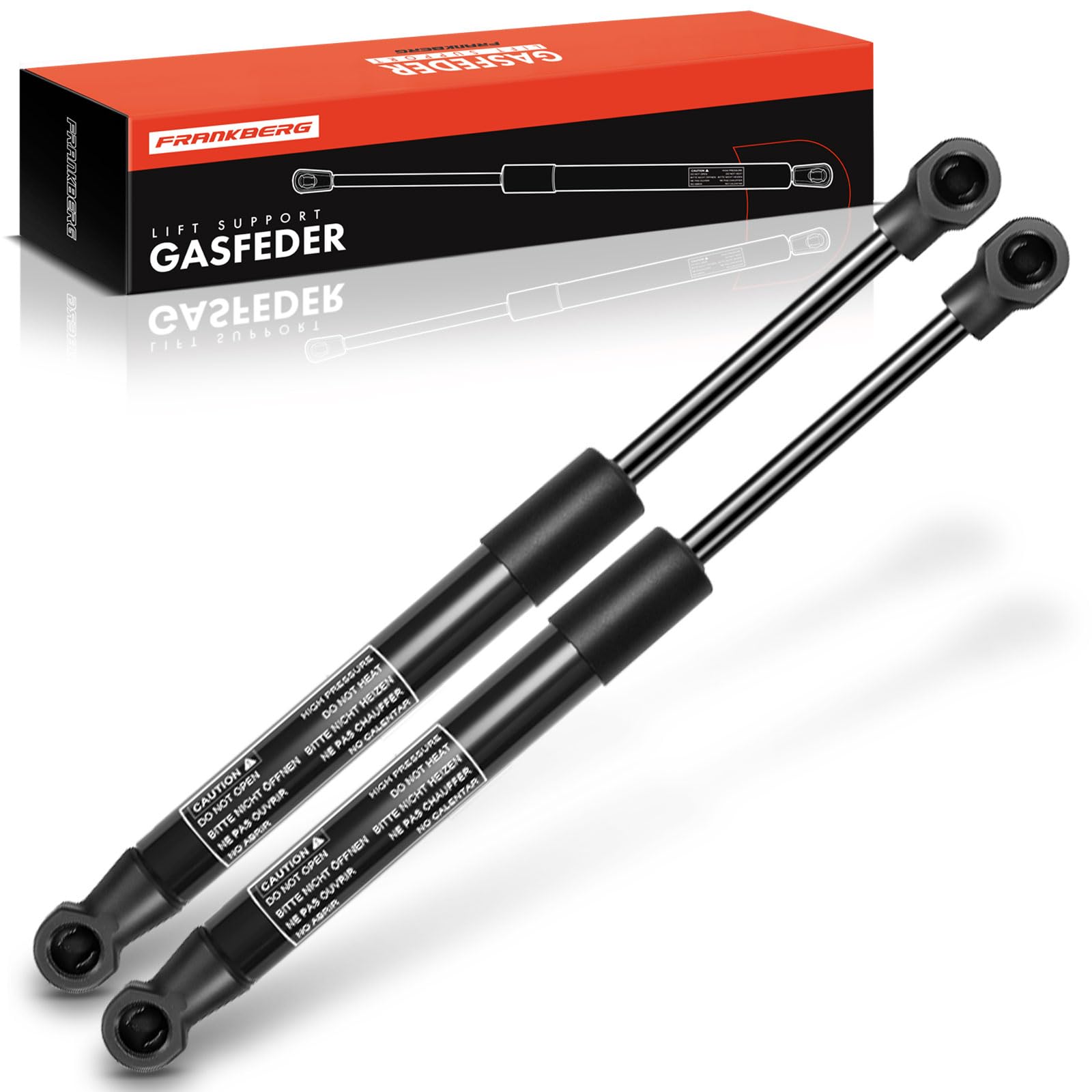 Frankberg 2x Resorte de gas universal Amortiguador de presión de gas Resorte de presión de gas Amortiguador 350N 255MM 89MM