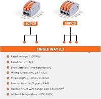 Vista 12 de Delgada Kit de tuercas de conector de cable de palanca, 188 piezas, terminales reutilizables de 2/3/4/5 puertos para cables sólidos y flexibles