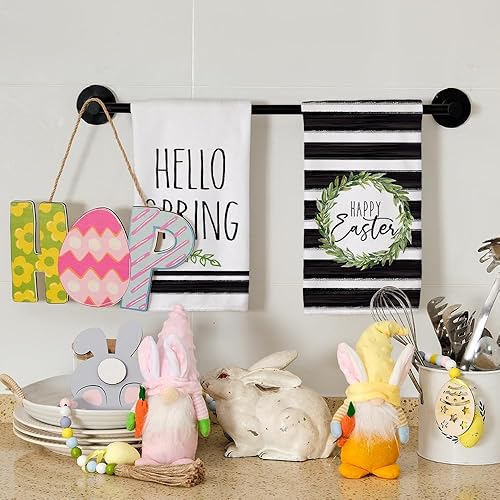 Miniatura 2 de ARKENY Juego de 2 toallas de cocina de Pascua, 18 x 26 pulgadas, ultra absorbentes, paño de secado de barra, feliz Pascua, color verde