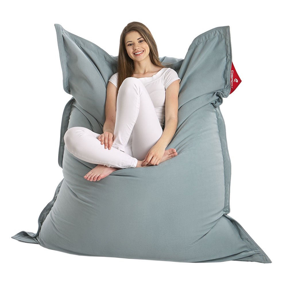 Sitzsack Indy mit Mikroperlen aus Deutscher Qualitätsfüllung, EPS HBCD frei, Indoor Sitzsack mit Innenhülle, 140x180 cm, Neu (blaugrau)