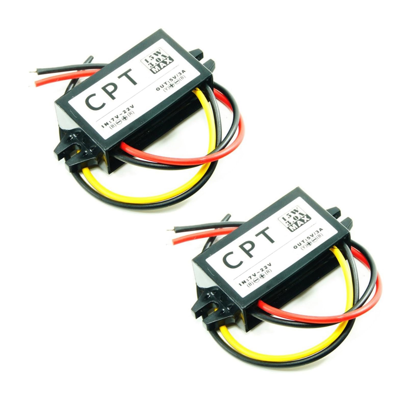 Konwerter 12 V na 5 V DC-DC Step Down moduł 3 A 15 W DC na DC adapter samochodowy transformator prądu (bez interfejsu USB)
