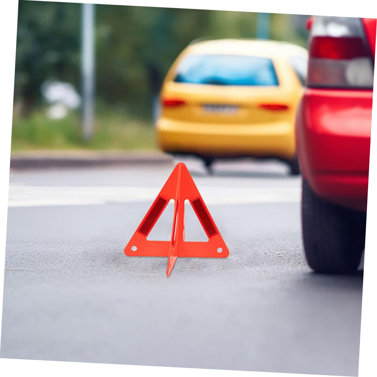 Triángulo de Advertencia Reflectante para Coche, 5 Piezas Rojas