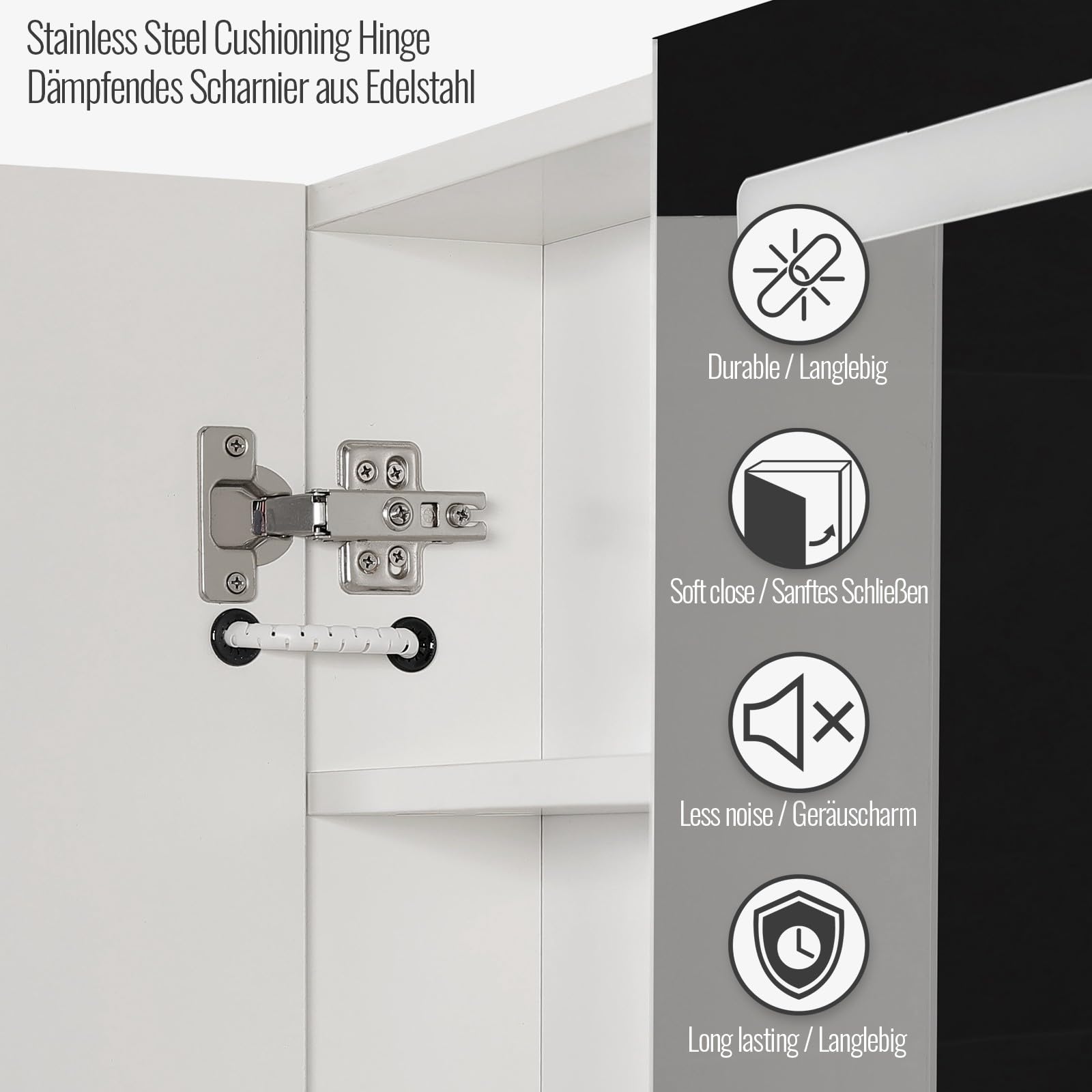Aquamarin® LED-verlichte badkamerspiegelkast - met scheerstopcontact, aanraaksensor, instelbare verlichting (warm, neutraal, koud), MDF houtdeeltjes, 90 x 65 cm - Opbergmeubel, badkameropbergruimte Aquamarin® LED-verlichte badkamerspiegelkast - met scheerstopcontact, aanraaksensor, instelbare verlichting (warm, neutraal, koud), MDF houtdeeltjes, 90 x 65 cm - Opbergmeubel, badkameropbergruimte
