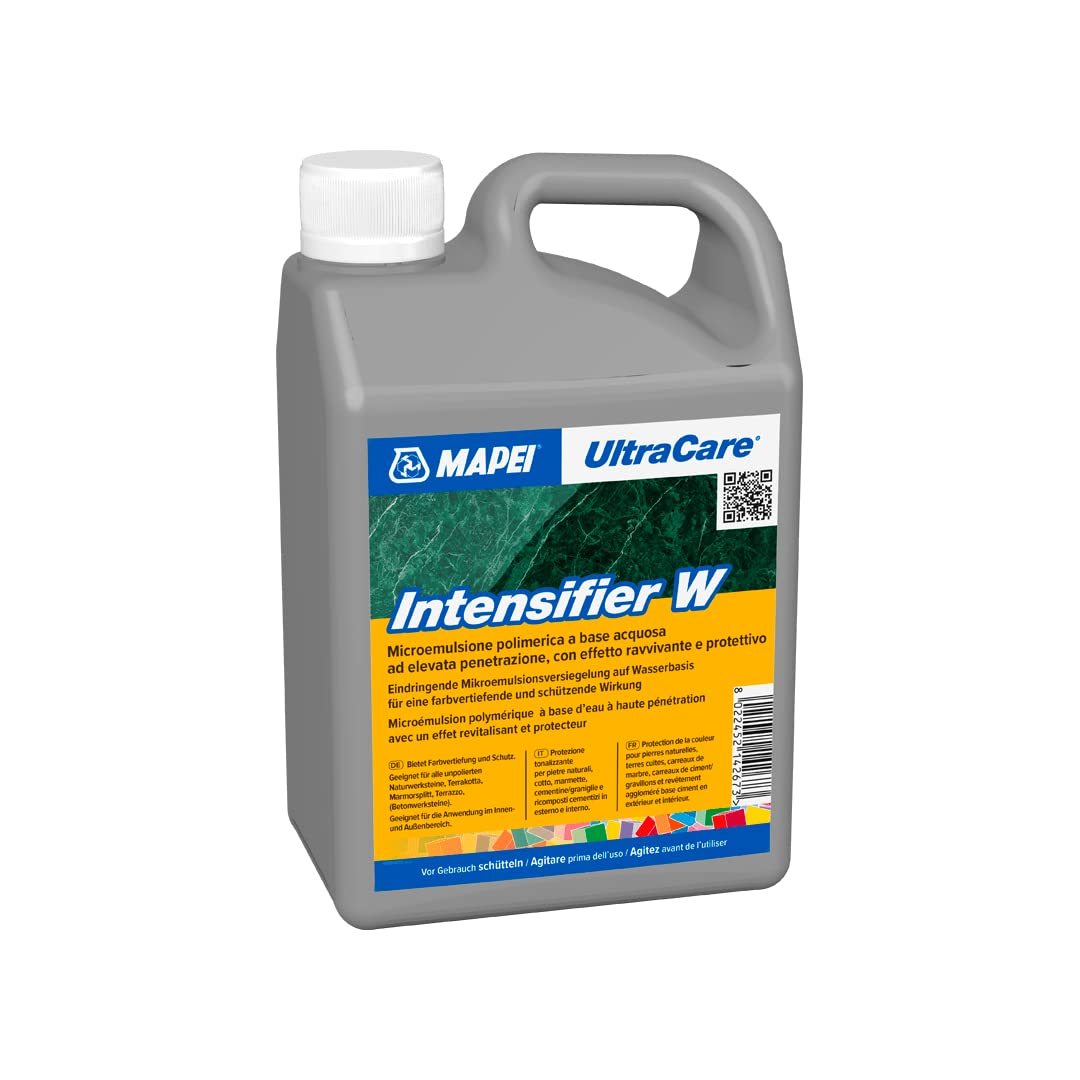 MAPEI Ultracare INTENSIFIER W, Microemulsione polimerica a base acqua a elevata penetrazione, Effetto ravvivante e protettivo, Tanica 1 Lt.