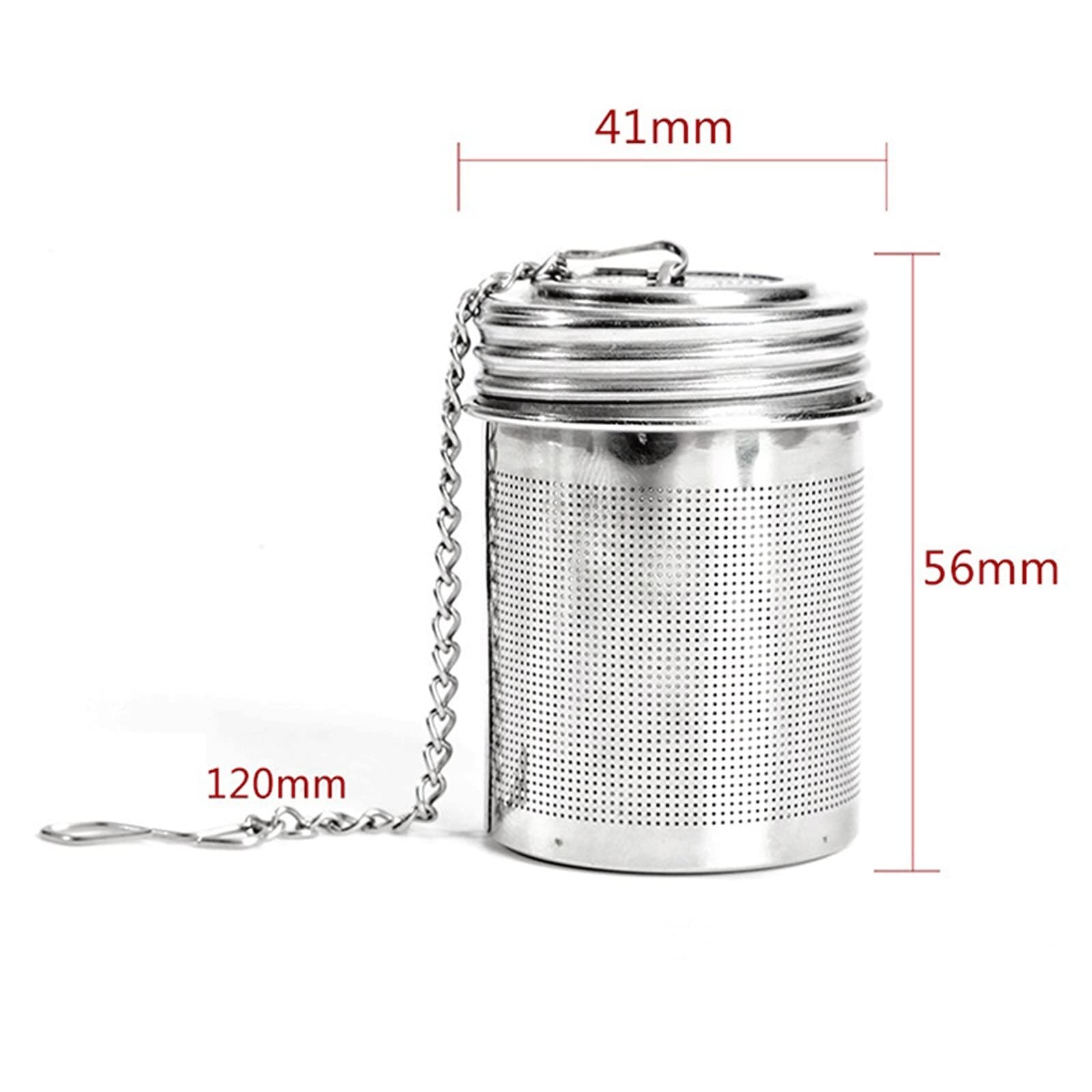 Colino da tè in 5 misure, resistente, riutilizzabile, in acciaio inox, con palline per erba, tè, spezie, teiera con serratura, infusore per spezie, cucina