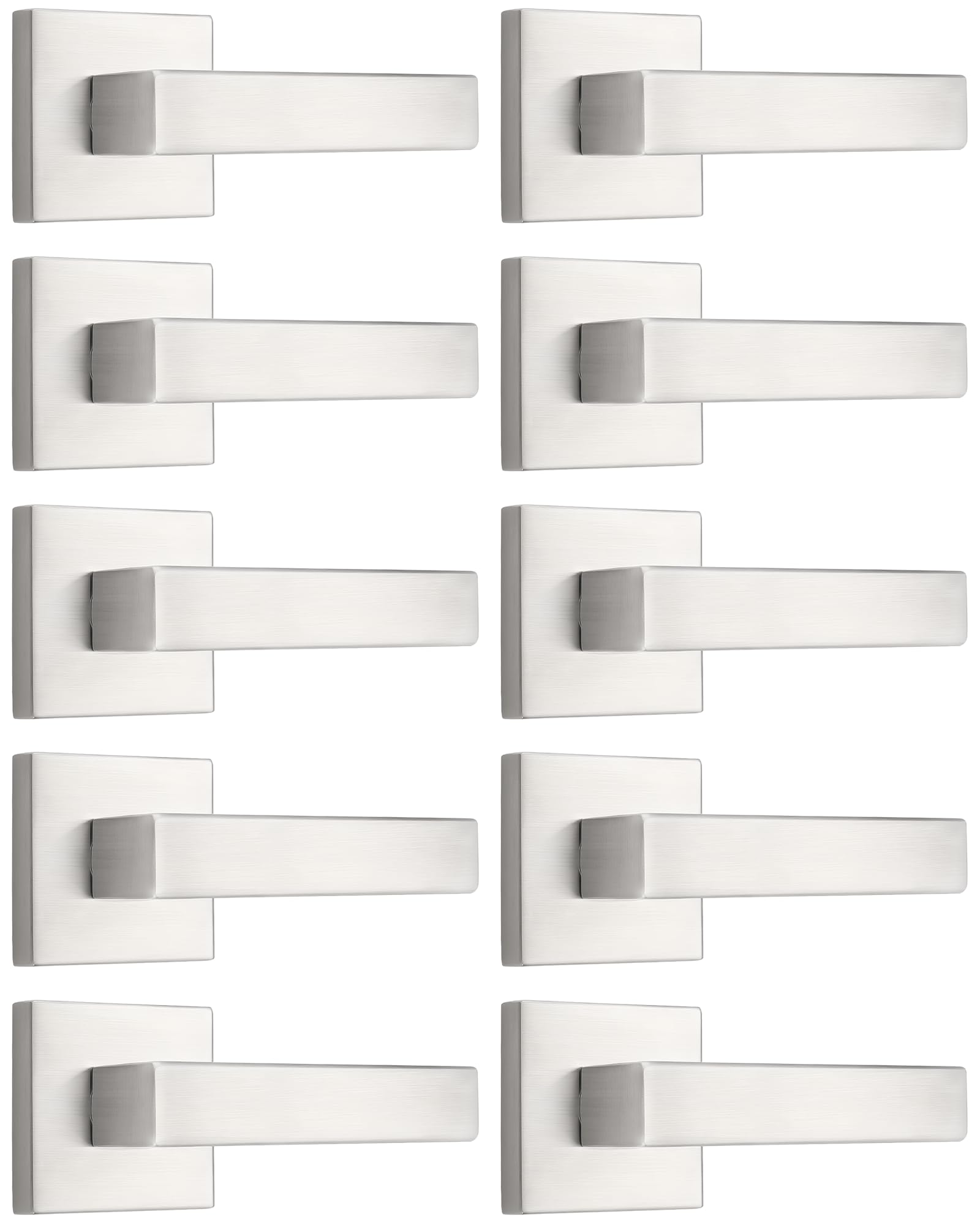 Probrico [Pack of 10 Door Lever Dummy Lever Door Handle for Closets French Doors,Square D…