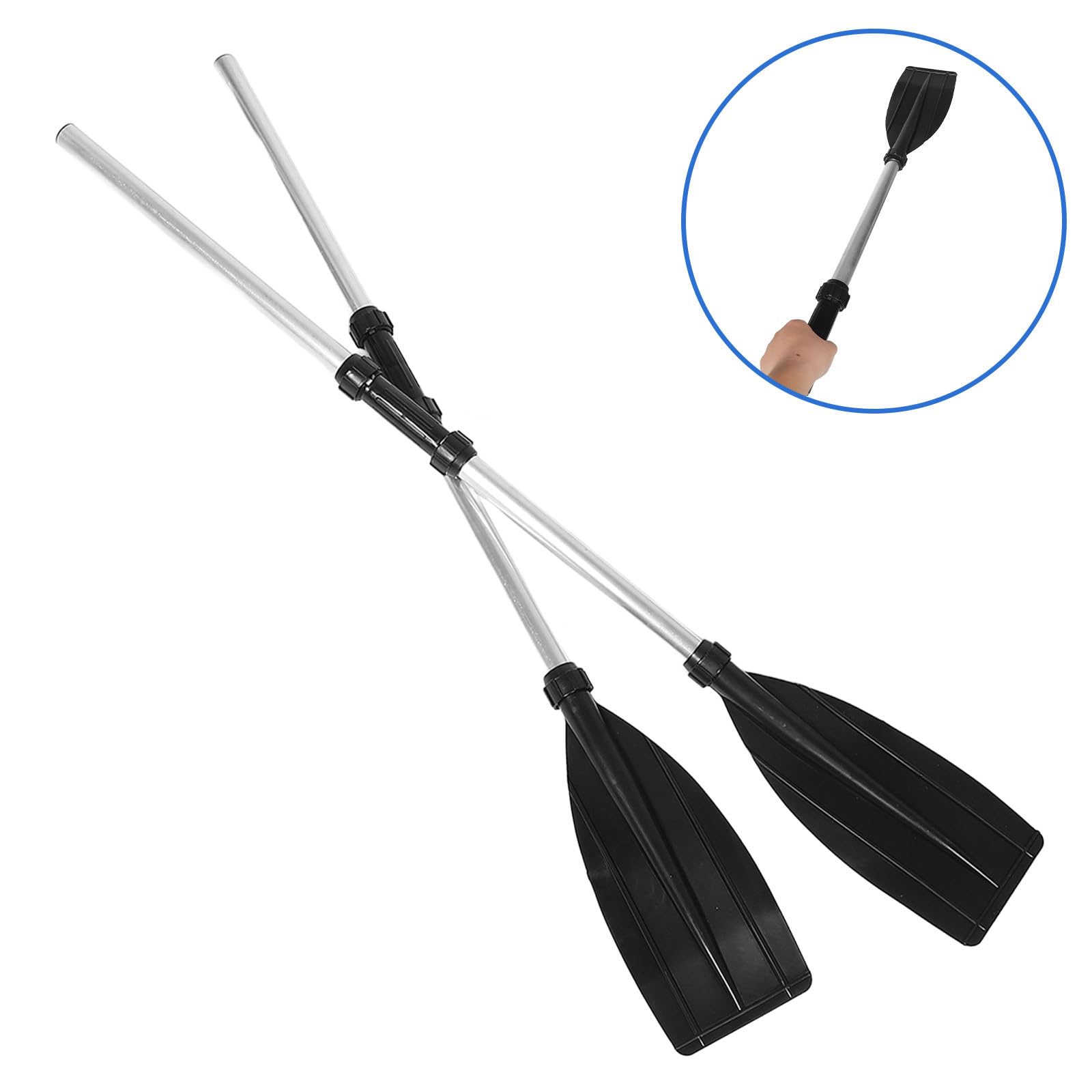 Veemoon Set 2 Pagaie in Alluminio Leggero per Kayak e Gommone, Remi Staccabili Impugnatura Antiscivolo, Accessori Nautici per Sport Acquatici e attività sul Fiume