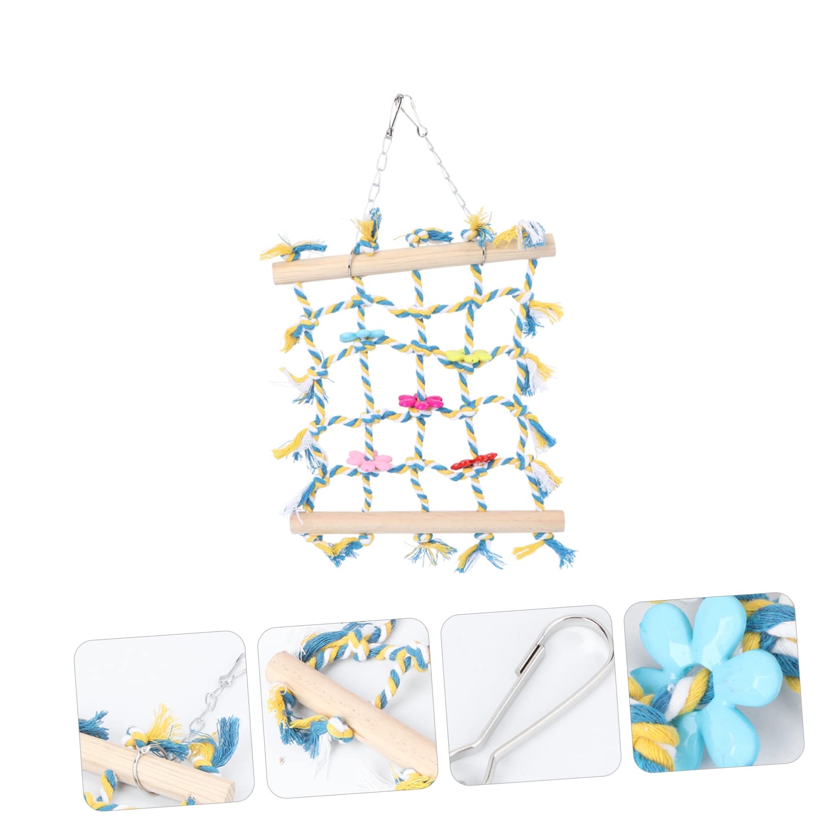 FRCOLOR 2 Pz Rete Arrampicata per Pappagalli Accessori per Gabbie Furetto Giocattolo Pappagallo per Scaletta Giocattoli Gabbia Giocattoli Maglia di Cotone E Lino Pet Mordere