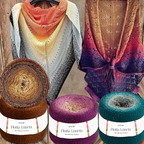 Image of Floria Lunera Cotton Yarn 55% Cotton 45% Acrylic 250g 1093 Yards Multicolor Rainbow Crochet Yarn Handknit Cake Soft Variegated Yarn for Spring Summer Projects Blankets Scarves-93288