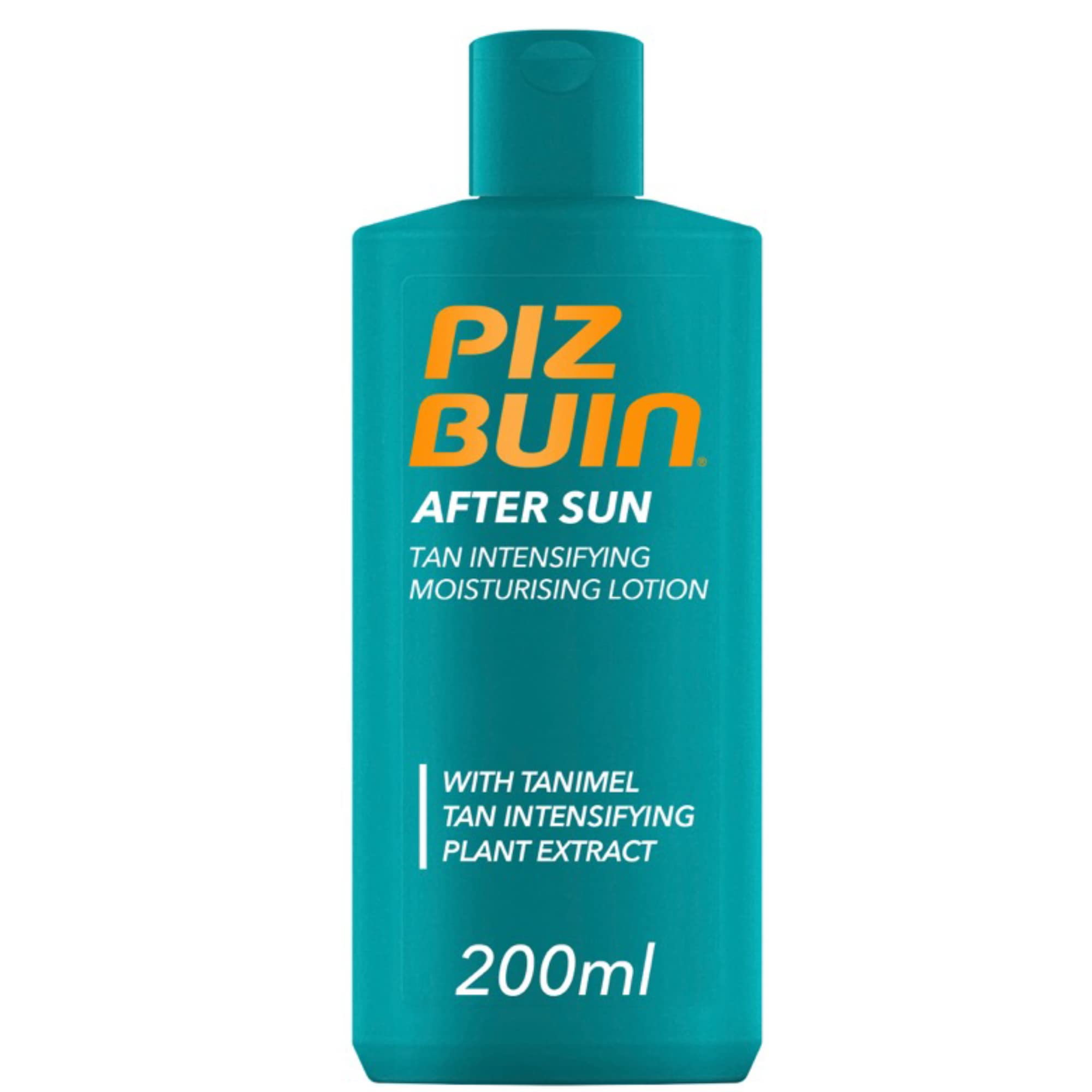 PIZ BUIN After Sun Loción Corporal Hidratante (1 x 200 ml), aftersun con intensificador del bronceado para después de la exposición solar, loción hidratante con Tanimel para prevenir la descamación