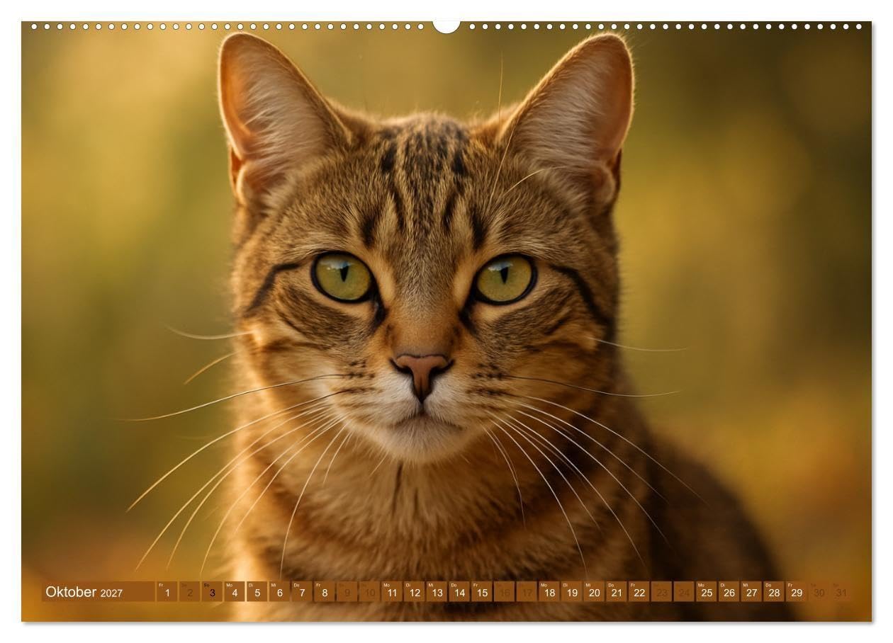 Katzenblicke – Eleganz und Anmut (hochwertiger Premium Wandkalender 2027 DIN A2 quer), Kunstdruck in Hochglanz: Kunstvolle Katzenbilder fürs ganze Jahr (CALVENDO Tiere)