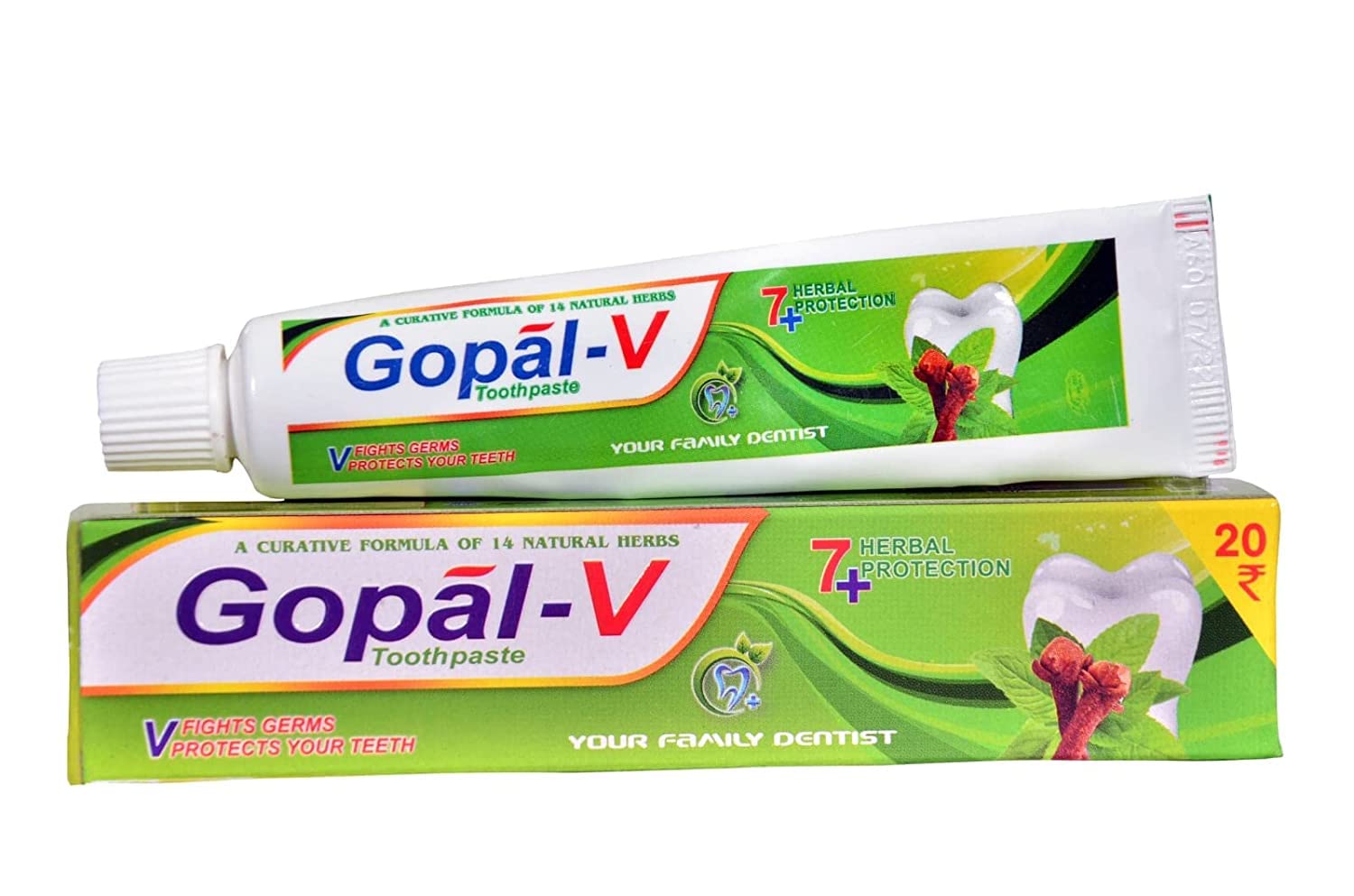 Gopal V Tooth Paste - Natural Dental Cleanser for Strong Teeth and Cavity Free (Herbal Protection) | Pack of 12 45gm Each (B0C27GMFKV) Amazon Price History, Amazon Price Tracker
