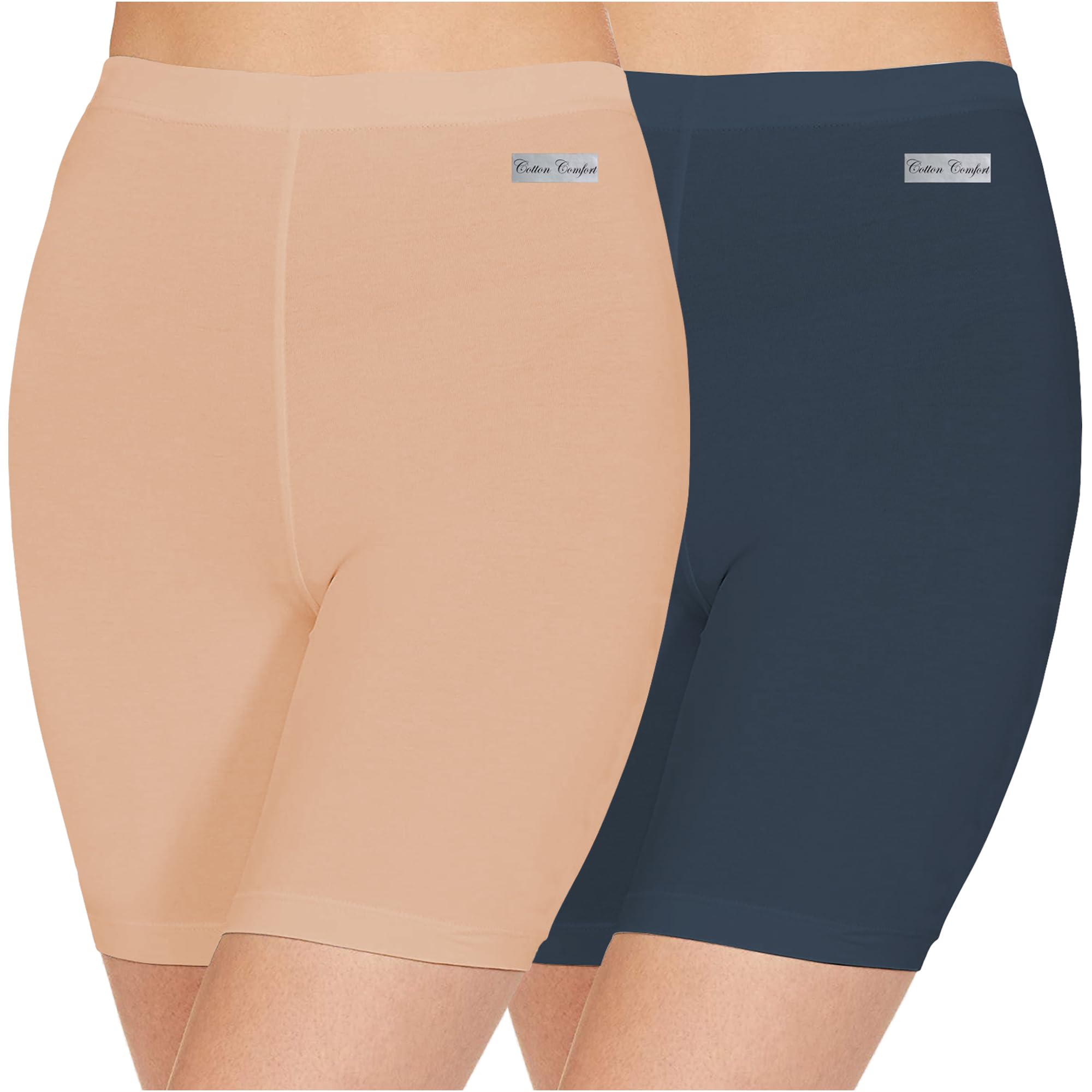 Women's High Waist Long Leg Full Coverage Boyshort Briefs Underwear Cotton Slip Short Boy Leg Panties Combo Pack (Assorted Colours)-image-22