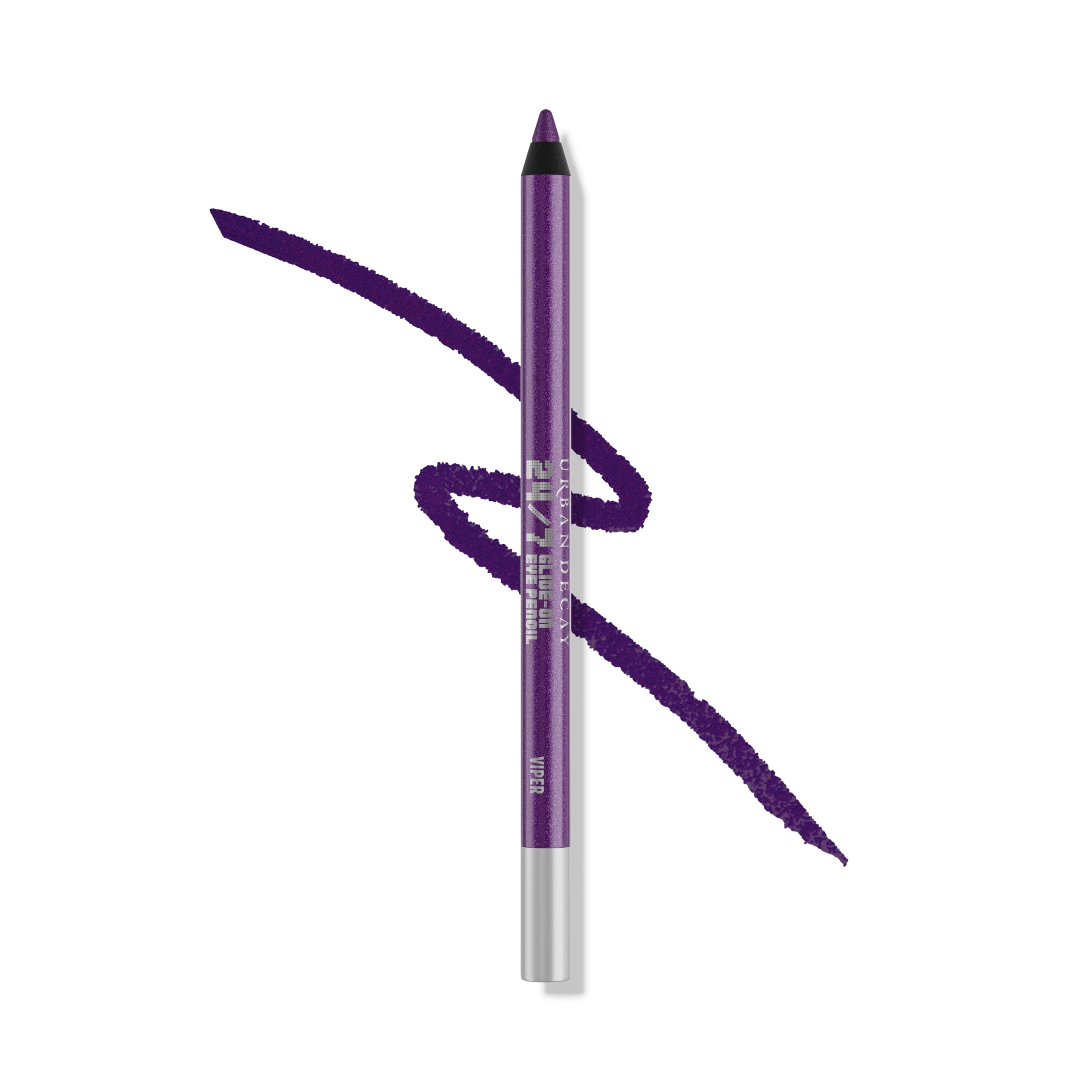 urban decay 24/7 glide-on waterproof eyeliner pencil - smudge-proof, long-lasting, transfer-proof, up to 16hr wear, smooth no-tug formula, viper (metallic purple) - 0.04 oz
