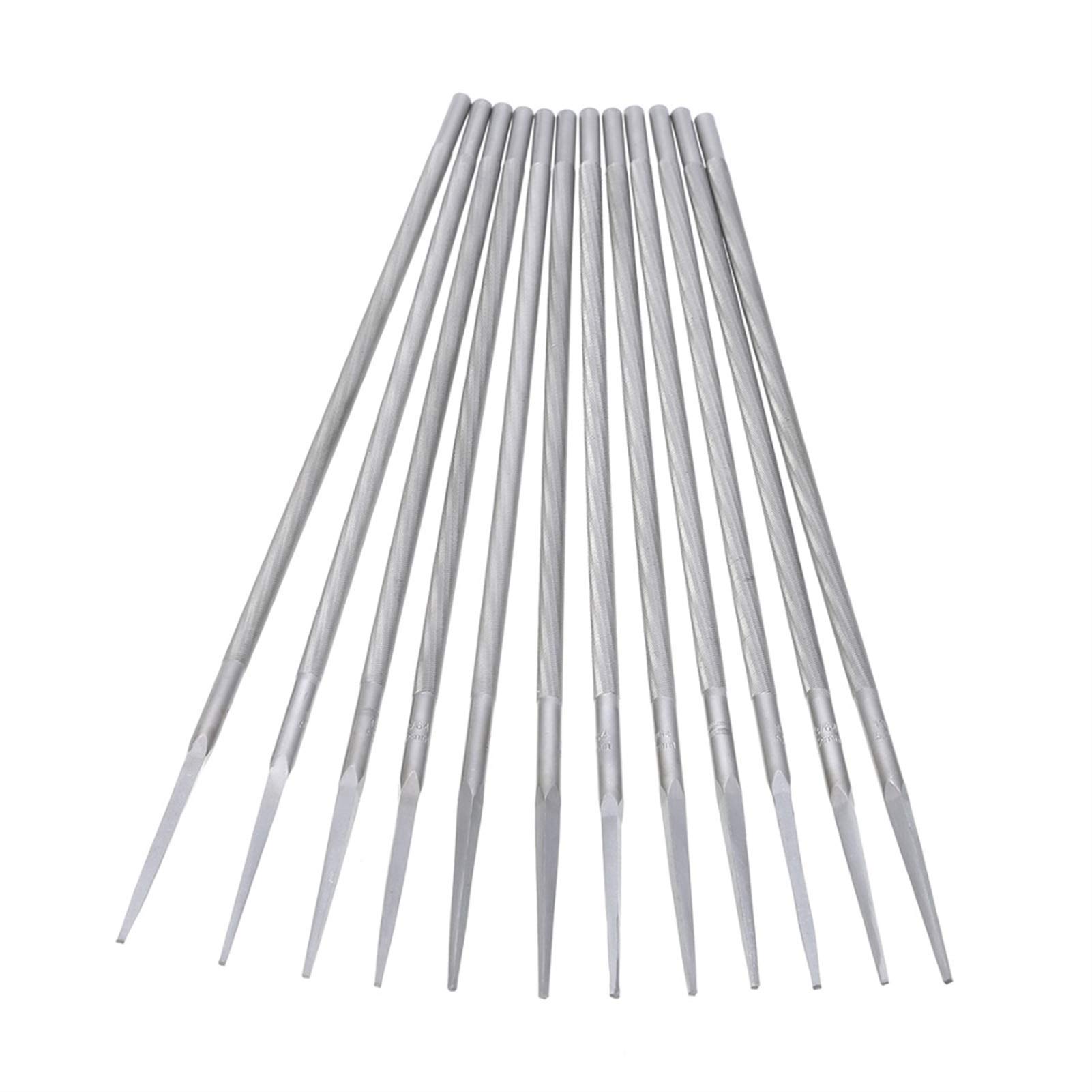 Limas de metal for acero, herramientas mecánicas, Juego de limas de escofina de metal, lima de motosierra de 12 piezas, limas de afilar redondas de 5,2 mm, afilador de cadena de sierra de 3/8 pulgadas