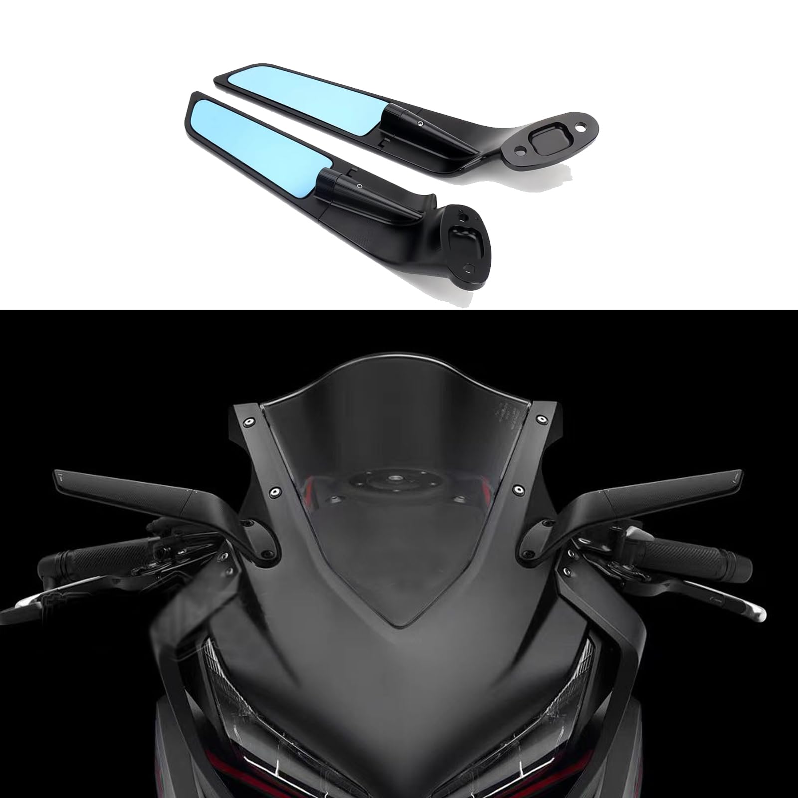 Amazon | For CBR 650R 2019-2025 用 ウィング バックミラー ウィング