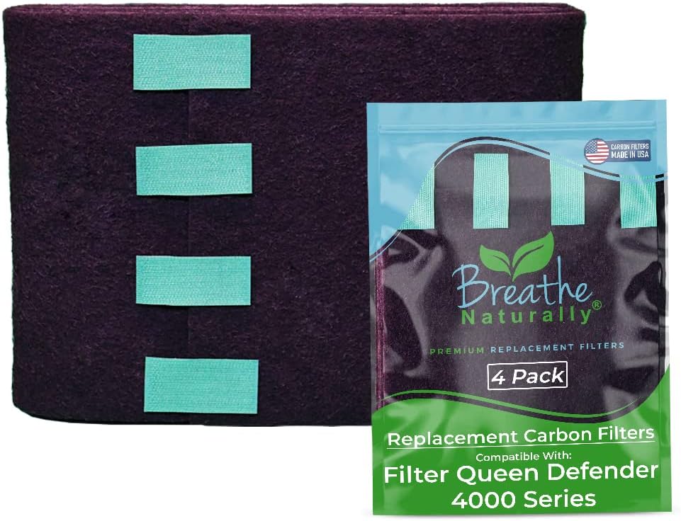 Replacement Carbon Filters for Filter Queen Defender 4000 Series Air Purifiers (4