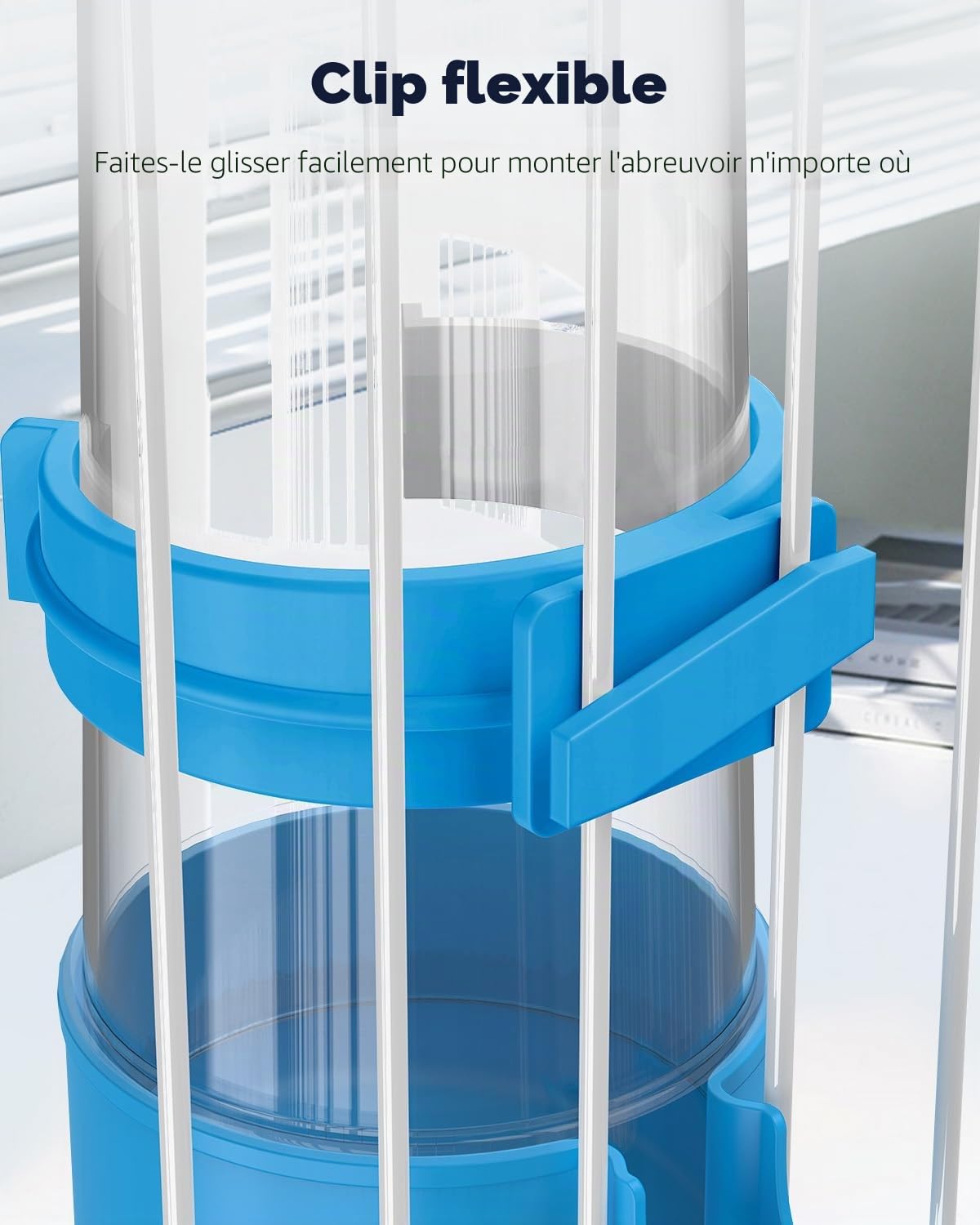 Pawfly 2 Pcs Distributeur d'eau Automatique pour Oiseaux, Mangeoire à Eau Automatique pour Oiseaux, Accessoires de Cage pour Perroquet & Hamster, Distributeur d'eau Blanc et Bleu pour Perruche