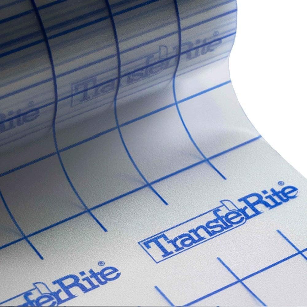 Greenstar TransferRite Ultra Clear Medium Tack Transfer/Application Tape w/Grid, 12" x 100yd Roll