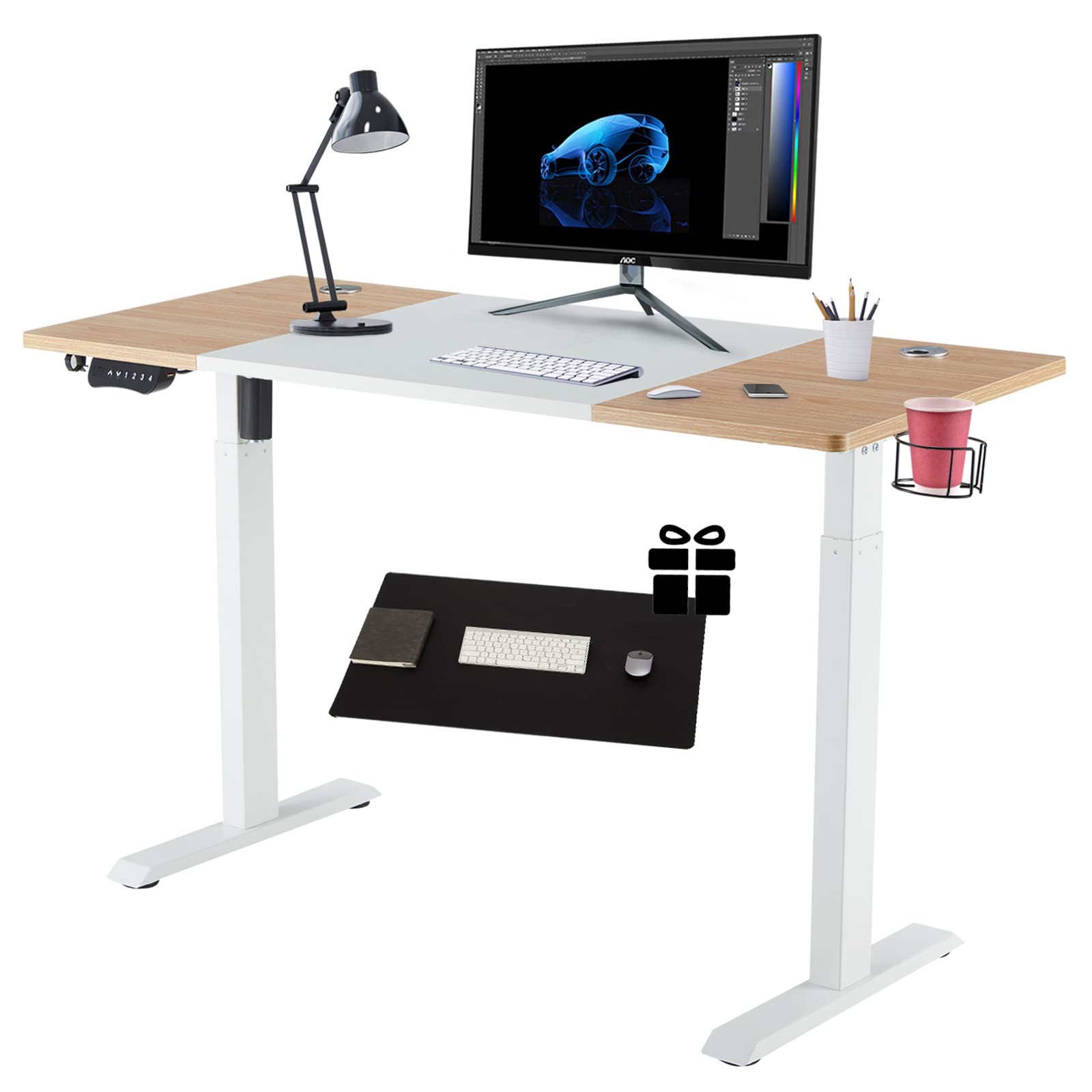 Buy HOMHUM Electric Height Adjustable Standing Desk, 48 x 24 Inch Sit