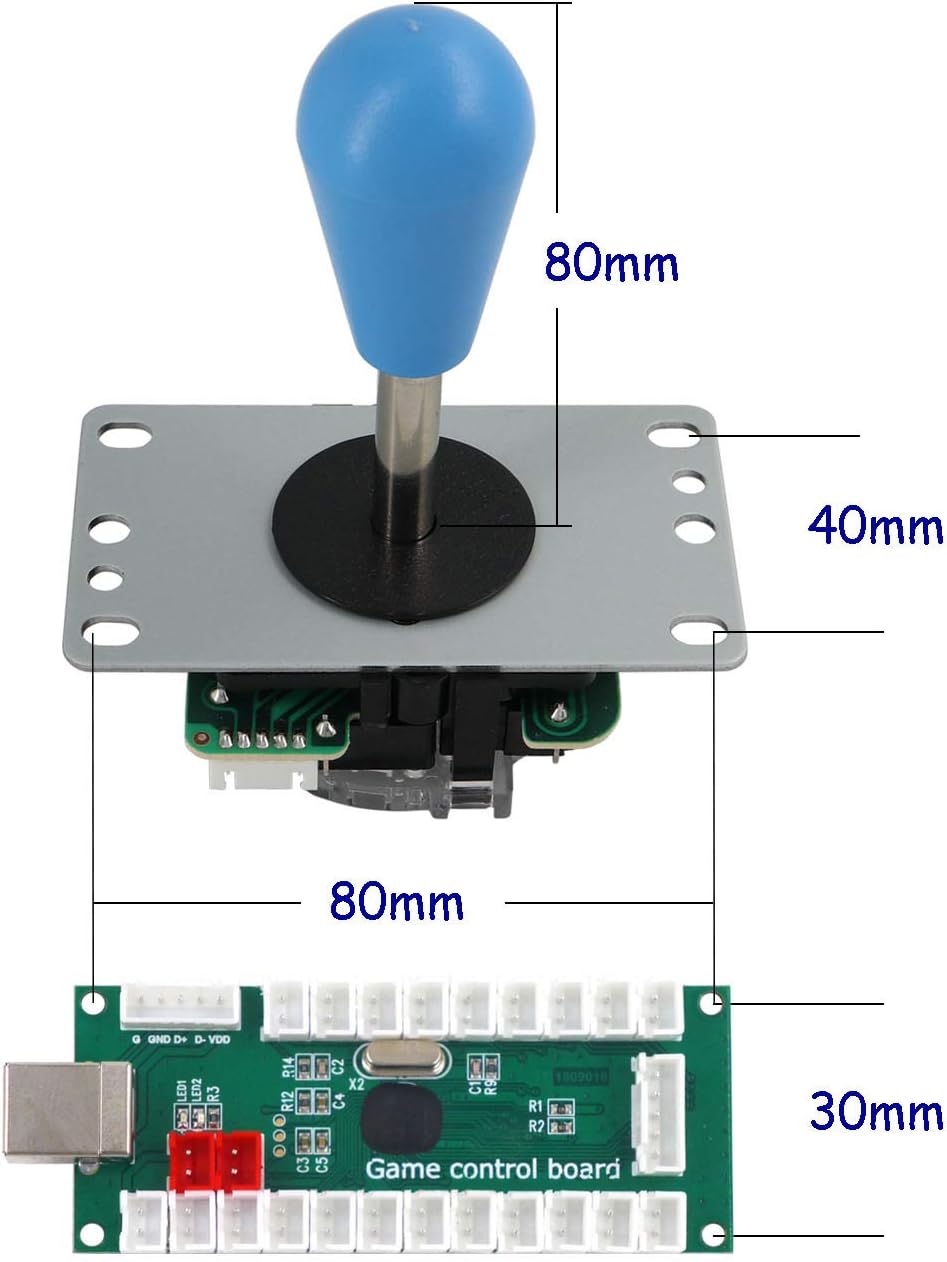 SJ@JX SJ JX 아케이드 게임 컨트롤러 DIY 키트 버튼 로고 코인 X Y 시작 선택 8 웨이 조이스틱 USB 인코더 PC 용  MAME Raspberry Pi