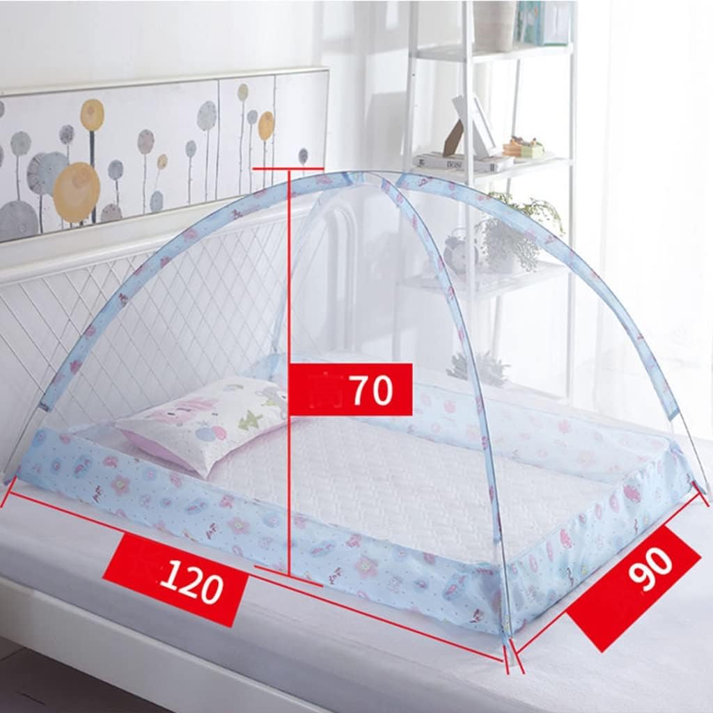 Mosquito Net for Bed Mosquito Net Foldable Yurt Cloth Encrypted Mosquito Net s Net Bed Canopy (Color : Yellow, Size : 90 * 120 * 70cm)