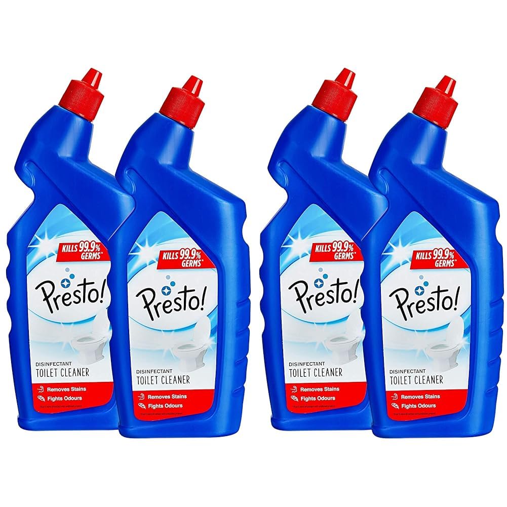 Amazon Brand - Presto! Toilet Cleaner - 1 L,Original (Pack of 4)|Kills 99.9% Germs