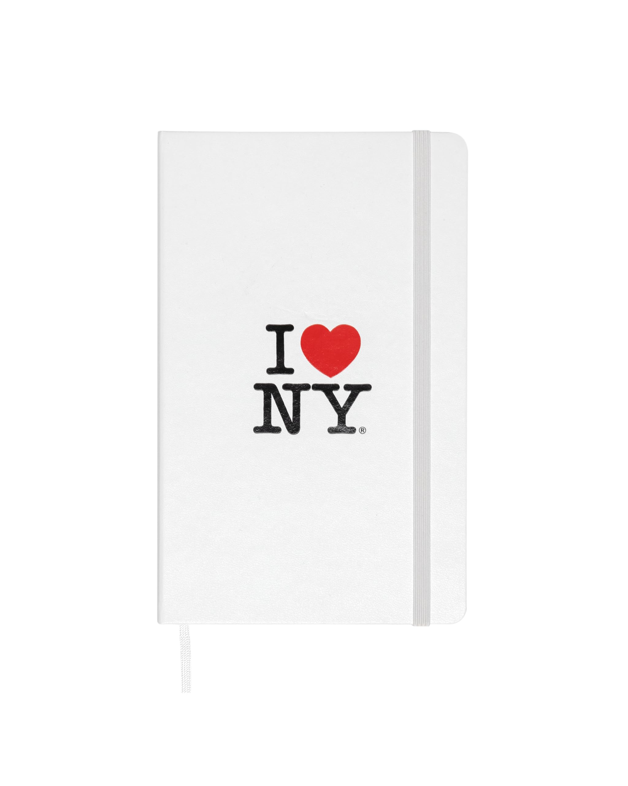 Moleskine Carnet I Love NY édition limitée, grand format, ligné, blanc, couverture rigide (12,7 x 21,6 cm)