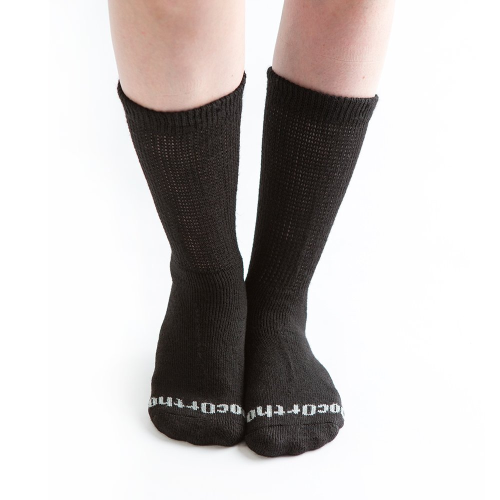 Doc Ortho – Ultra suave Loose Fit diabéticos Calcetines, 3 pares, negro, 10-13