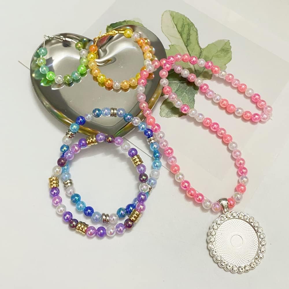 200g Pearl Beads 6mm 8mm 10mm 12mm Pearl Craft Beads Pearls Round Bulk Pearls for Bracelet Necklace Jewelry Making DIY Sewing Crafts Home Decoration Vase Filler(Gold) - Image 6