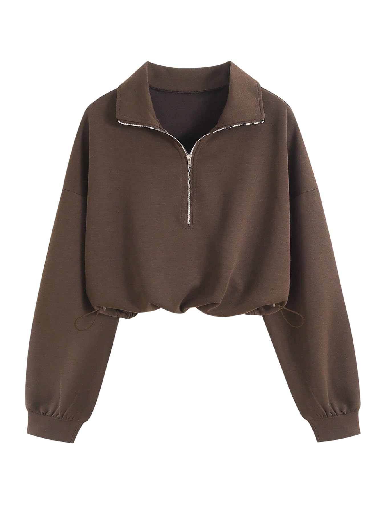Women's Mock Neck Sweatshirt Lightweight Half Zip Pullover Cropped Sweatshirts Workout Tops-image-34