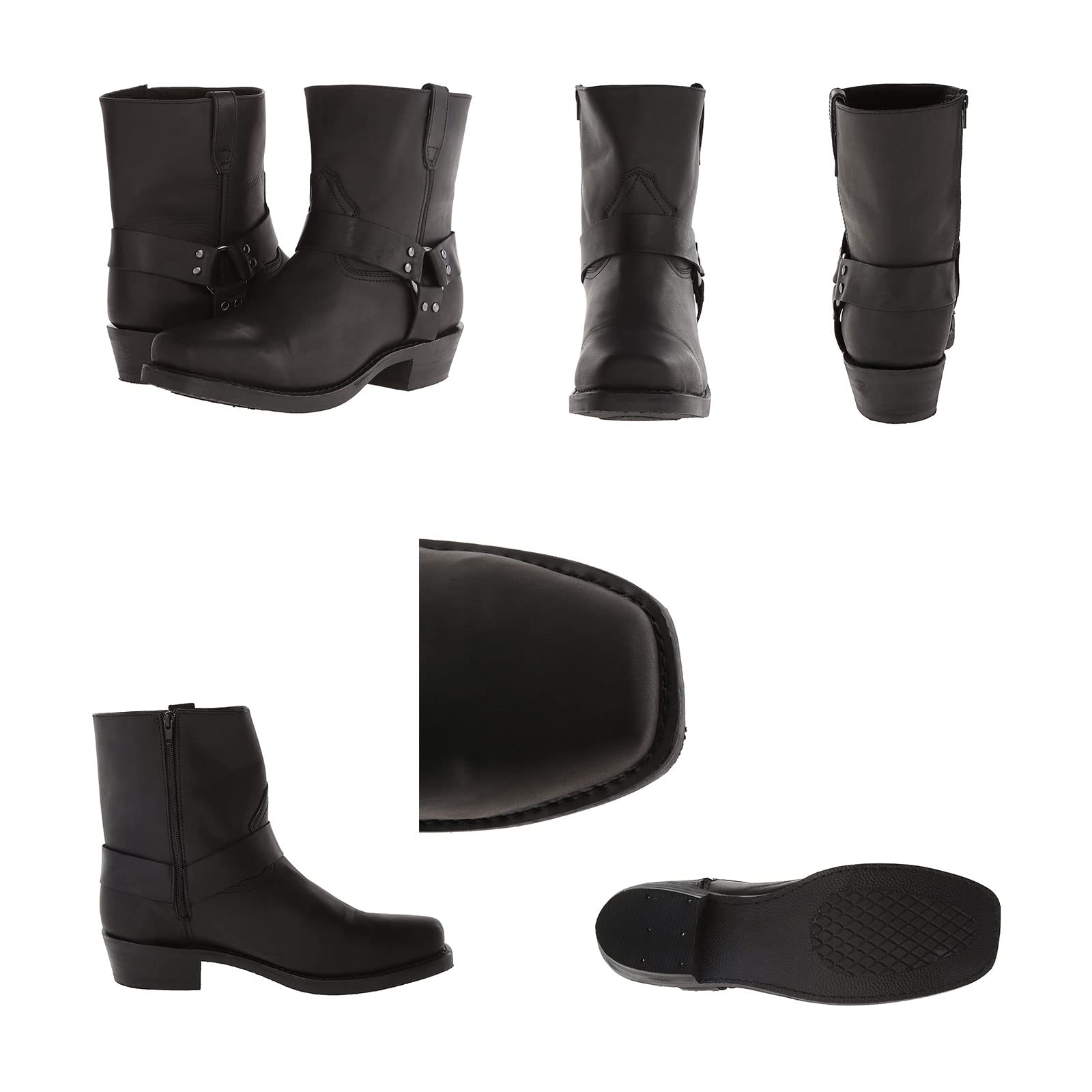 Stivaletto da Uomo in Pelle Stivaletti Scarpe Casual Tacco Chelsea Stivali con Cerniera